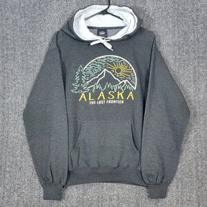 Prairie Mountain Hoodie Sweatshirt Mens Small Gray Alaska The Last Frontier